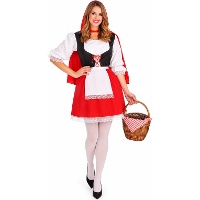 Costume di Cappuccetto Rosso con mantello e grembiule per donna