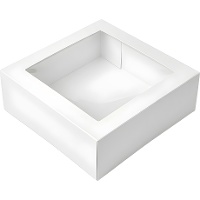Scatola bianca per torta da 20 x 20 x 10 cm con finestra