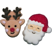 Marshmallow a forma di renna e Babbo Natale da 180 g - PME - 12 pezzi