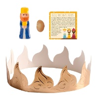 Kit per il Roscón de Reyes: corona, fava, personaggio e cartolina