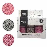 Kit di sprinkle con fili e perle argentate di 30 gr