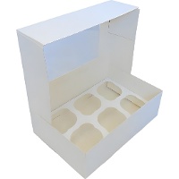 Scatola per 6 cupcakes bianca - Azucren