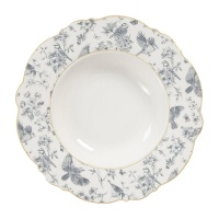 Piatto fondo 22,5 cm stile Versailles con bordo dorato