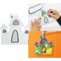 Silhouette di Halloween da colorare grattando - 6 pz