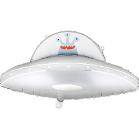 Palloncino UFO argentato da 79 x 55 cm