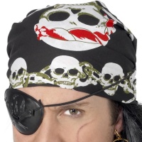 Fazzoletto da pirata nero con teschi