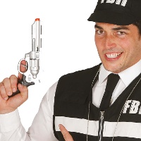 Pistola del FBI nera e argentata