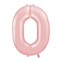 Palloncino numero 0 rosa 86 cm - PartyDeco - 1 unità