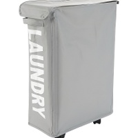Cesto porta biancheria con ruote 39 x 20 x 57 cm grigio