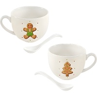 Tazze da 265 ml di Sweet Christmas con cucchiai - 2 pezzi