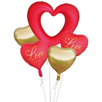 Bouquet di palloncini a forma di cuore per San Valentino - 5 pezzi