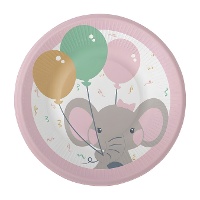 Piatti Elephant Baby di 17 cm - 8 unità