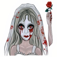 Decorazione adesiva per finestra di sposa zombie di 21 x 19 cm