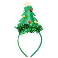Cerchietto di Natale con albero e festoni