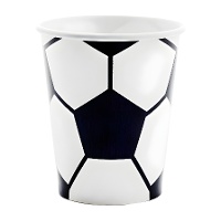 Bicchieri di calcio bianco e nero da 260 ml - 6 unità