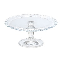 Supporto per dolci di 26,4 x 26,4 x 12 cm in vetro trasparente