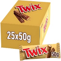 Twix al cioccolato al latte e caramello da 50 g - 25 pezzi