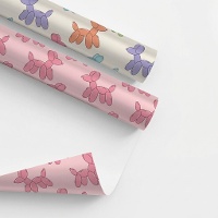 Papel de regalo de perros globo de 2 x 0,70 m - 1 unidad