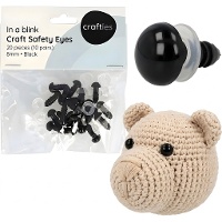 Occhi di sicurezza per amigurumi 8 mm neri - 10 paia