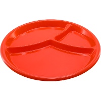 Piatto di 25,5 cm per antipasti colorato - 3 scomparti