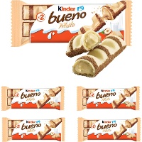 Kinder Bueno al cioccolato bianco ripieni di crema alle nocciole - Kinder - 5 unità