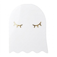Tovaglioli bianchi a forma di fantasma di 11 x 14 cm - 20 unità