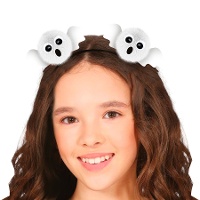 Diadema con fantasmi pom pom
