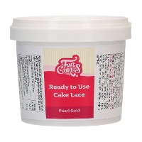 Pizzo commestibile pronto all'uso in oro perlato da 200 gr - FunCakes