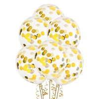 Palloncini in lattice trasparenti con confetti a forma di stella di 30 cm - PartyDeco - 6 pezzi