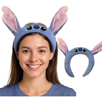 Cerchietto alieno blu con orecchie rosa