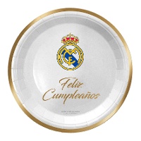 Piatti del Real Madrid per il Compleanno di 18 cm - 8 pezzi