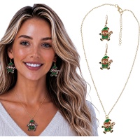 Set di collana e orecchini con elfo natalizio