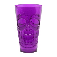 Bicchiere con faccia di scheletro 15 x 9 cm - 1 unità