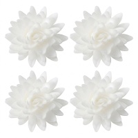 Cialde di fiori di loto bianchi 5,5 cm - Dekora - 18 pz.