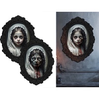 Quadro bambina zombie 60 x 40 cm - 1 pezzo