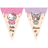 Ghirlanda a bandierine Hello Kitty e Kuromi