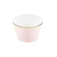 Wrapper per cupcake con bordo dorato - 6 pezzi