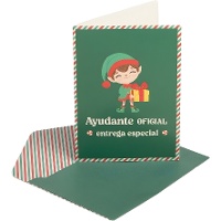 Biglietto d'auguri con elfo assortito - 1 unità
