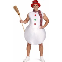 Costume da pupazzo di neve con sciarpa per adulto