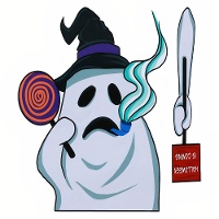 Decorazione adesiva per finestra con fantasma di 21 x 19 cm