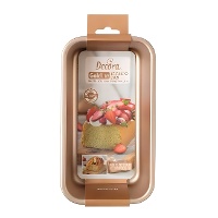 Stampo rettangolare 23,1 x 12,9 x 7 cm per plumcake e pane - rosa dorato - Decora