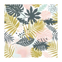 Tovaglioli con foglie tropicali di 16,5 x 16,5 cm - 20 unità