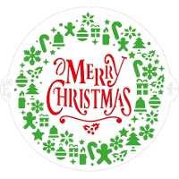Stencil di Merry Christmas di 25 cm - Decora