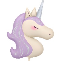 Palloncino a forma di testa di unicorno, 65 x 100 cm