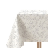Tovaglia di 1,45 x 1,45 m in tessuto con fiori e foglie