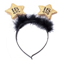 Diadema di compleanno con stella glitterata di 18 anni