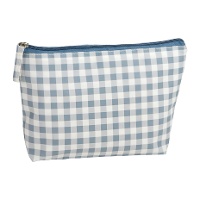 Necessaire vichy blu impermeabile da 27 x 17 x 6 cm