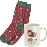 Set regalo con tazza e calzini del Tió di Natale