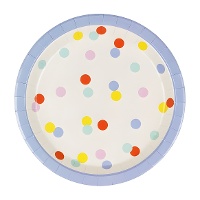 Piatti di carta con coriandoli 23 cm - 6 pezzi