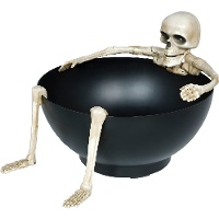 Ciotola di Halloween con scheletro animato, luci e suoni